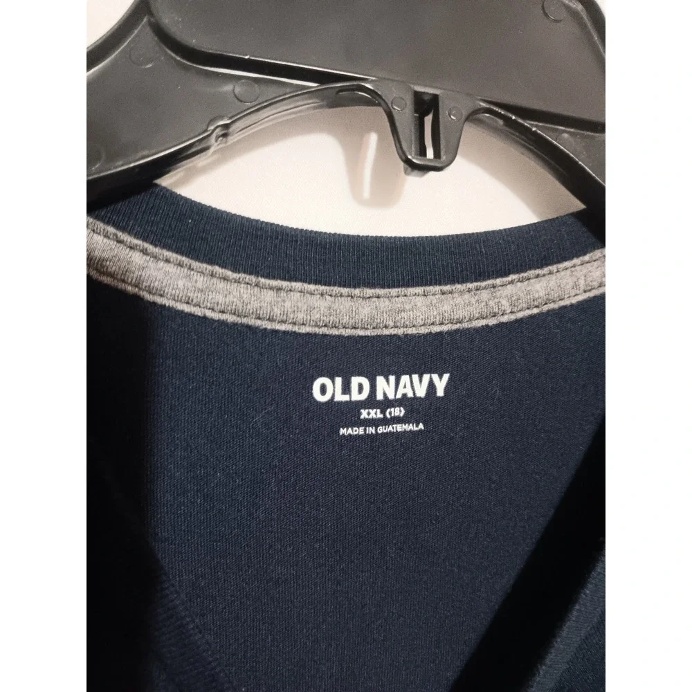 Old Navy Boys I Come In Peace Space Graphic Tee Navy Blue XXL 18 Short Sleeve